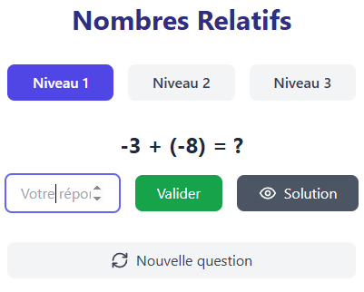 Addition de nombre relatif