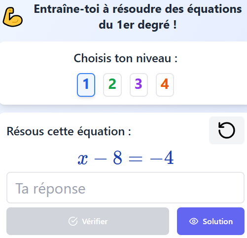 équation du premier degré